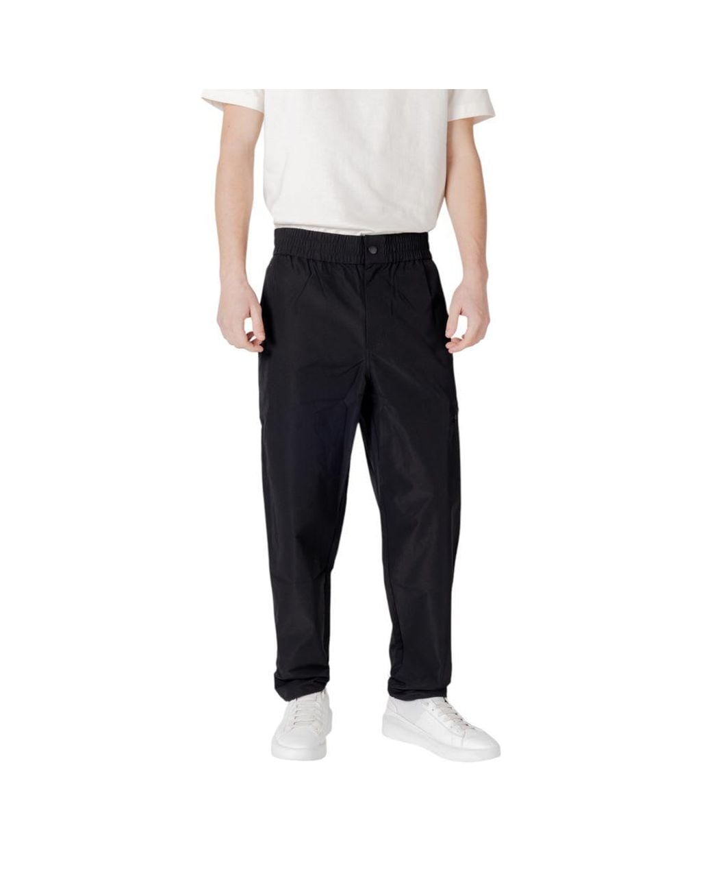 Calvin Klein Black Polyester Casual Pants for men