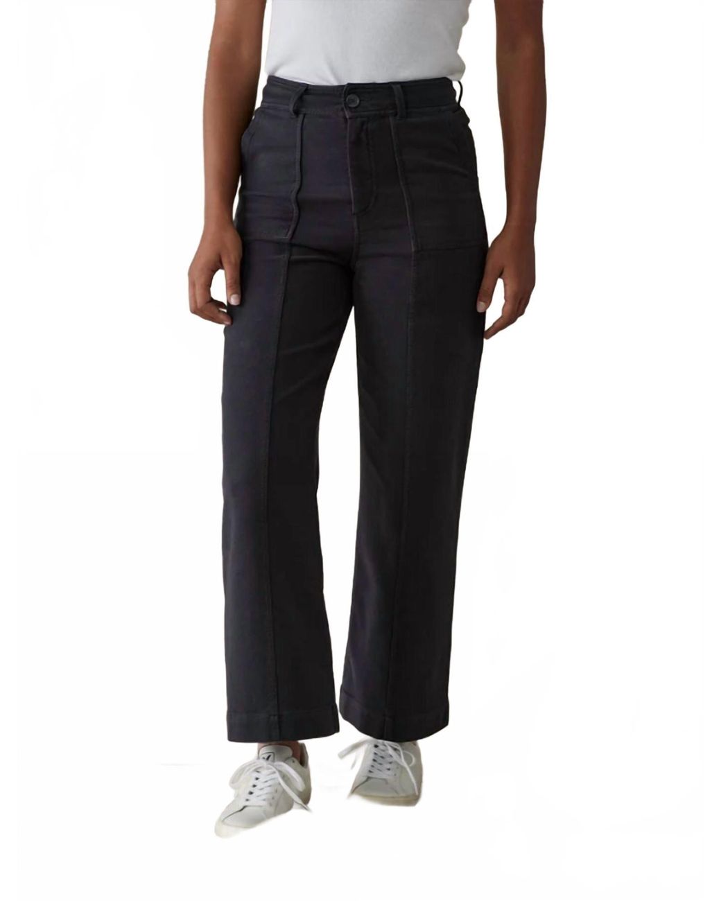 The Normal Brand Comfort Terry Wide Leg Crop Pants in Black | Lyst
