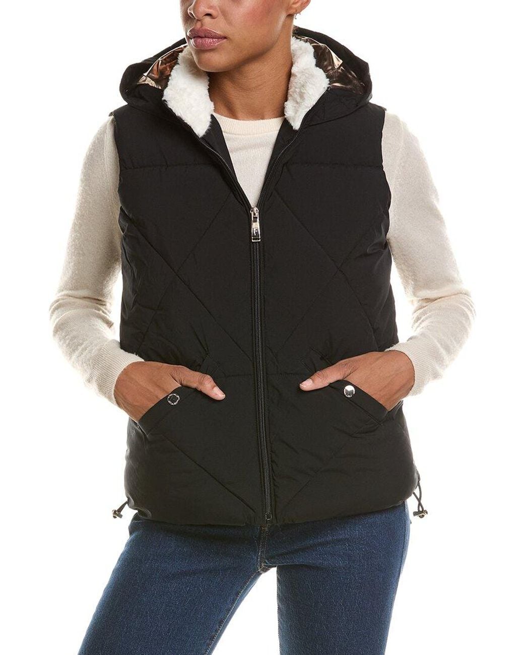 Nicole Miller Bling Vest in Black | Lyst