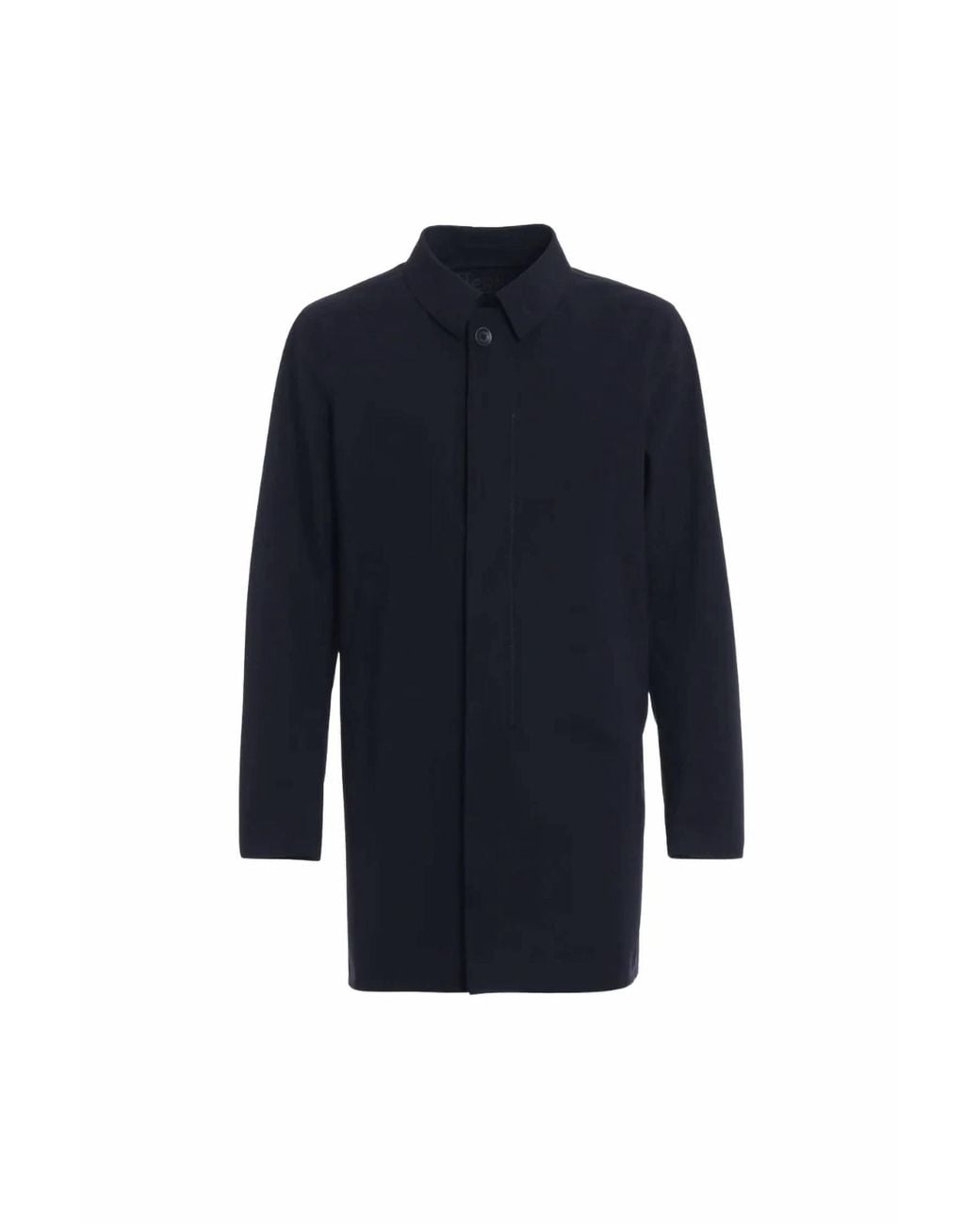 Herno Blue Concealed-Button Placket Jacket for men