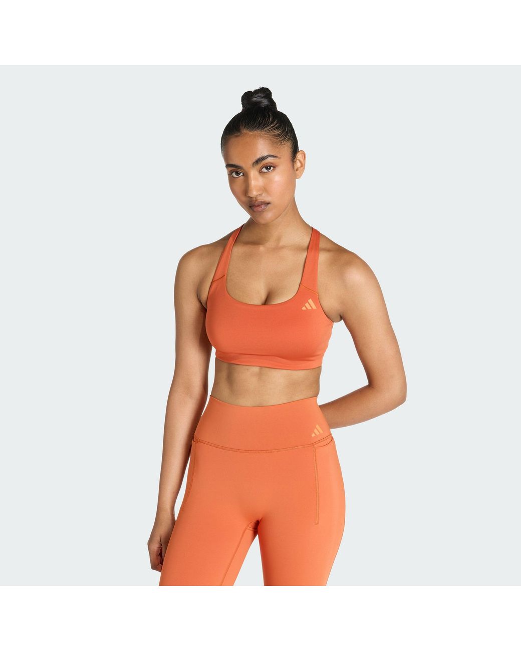 Adidas Orange Optime Workout Medium Support Bra