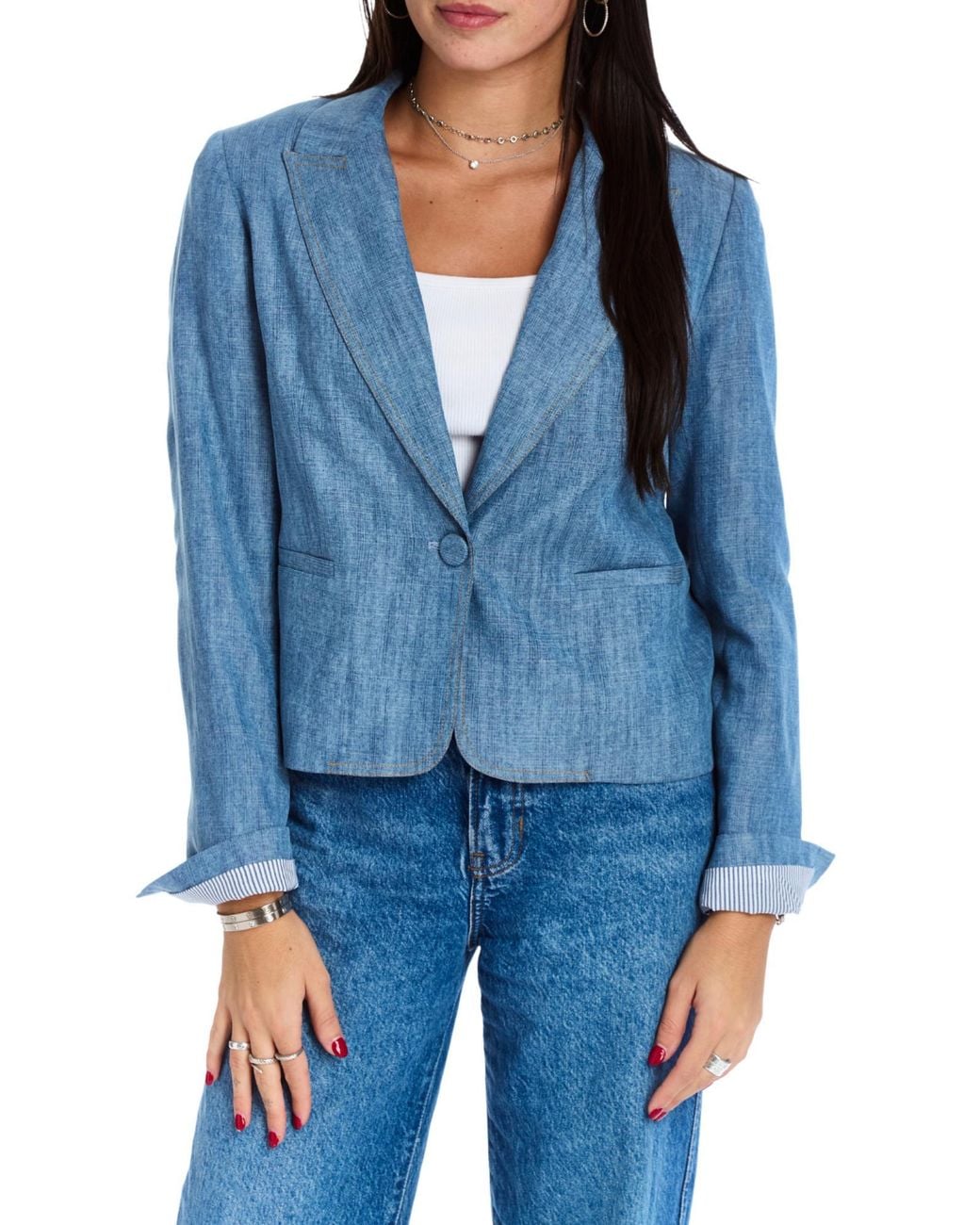 Drew Blue Oakley Denim Blazer