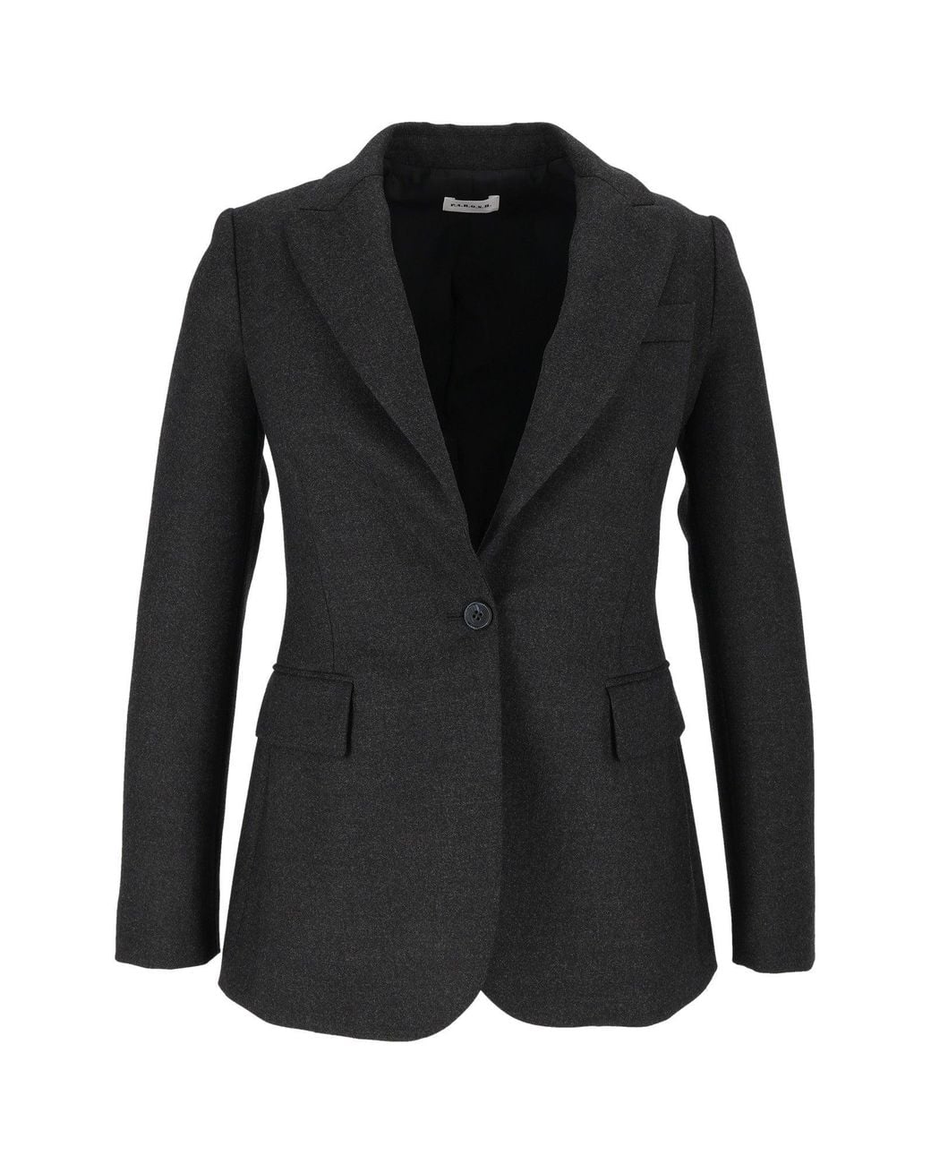 P.A.R.O.S.H. Black Single-Button Tailored Jacket With Structured Shoulders