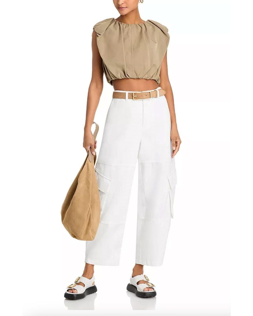 FRAME White Bubble Cargo Pants