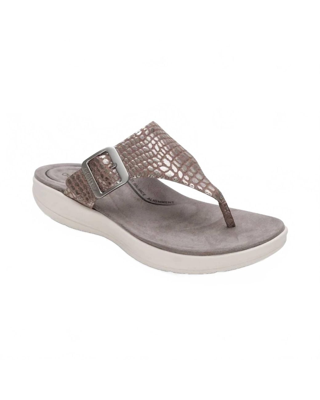 Aetrex Gray Donna Adjustable Thong Sandal