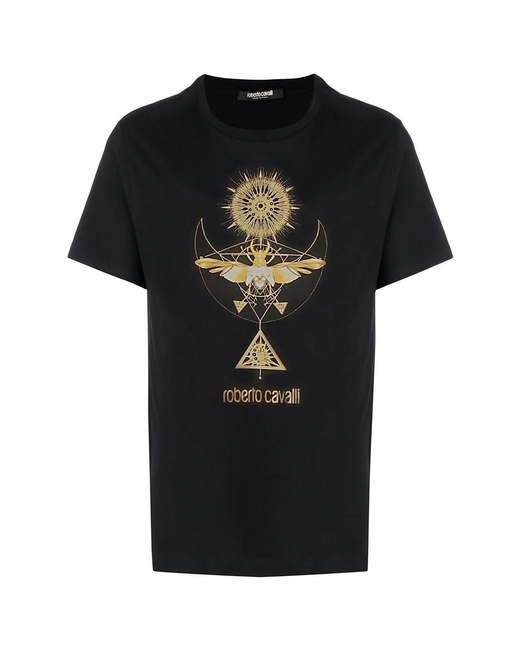 Roberto Cavalli Men's Starburst Logo Short Sleeve T-shirt in Black for ...