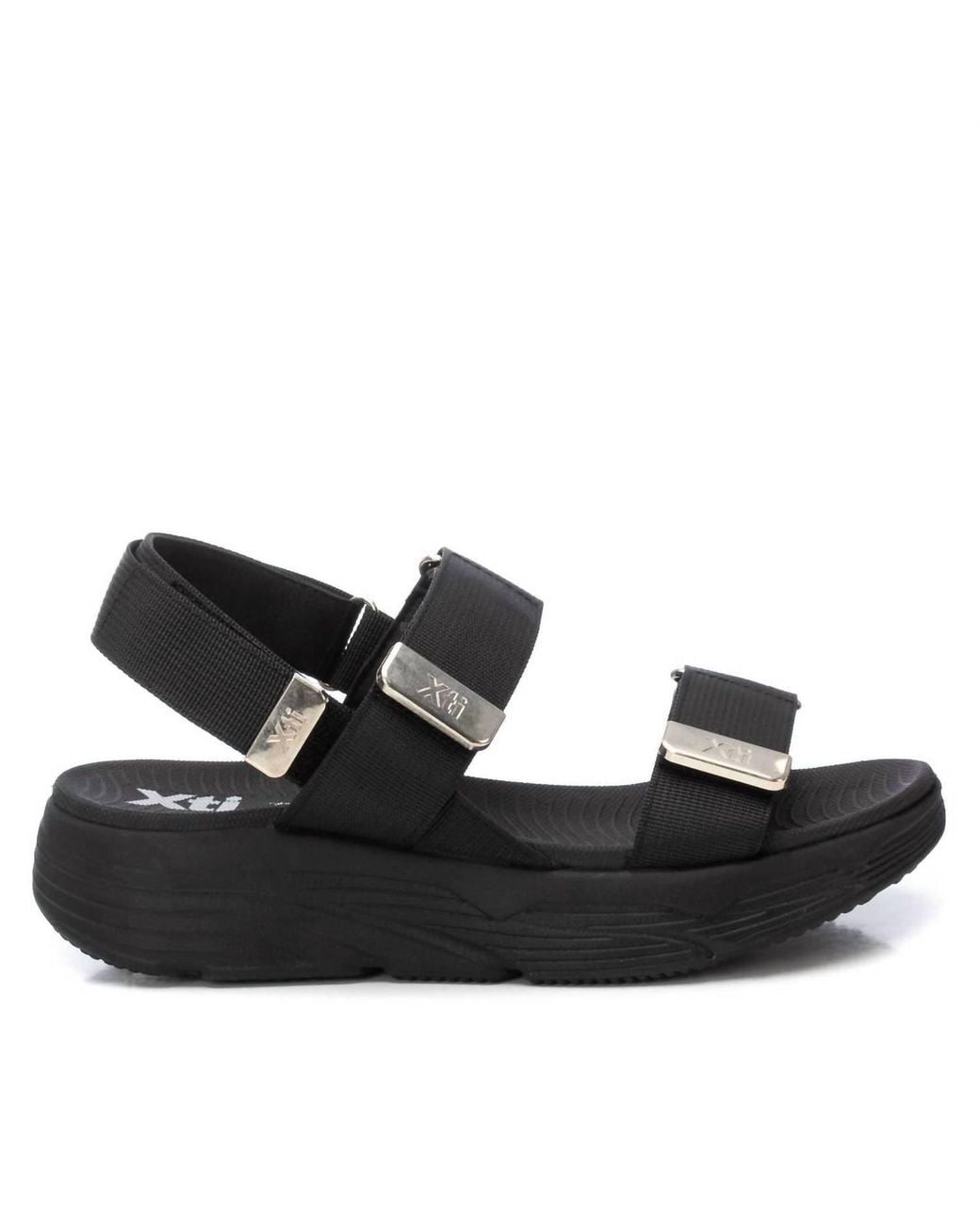 Xti Black Casual Wedge Sandals
