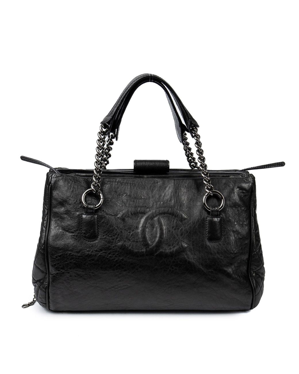 chanel quilted caviar medallion tote