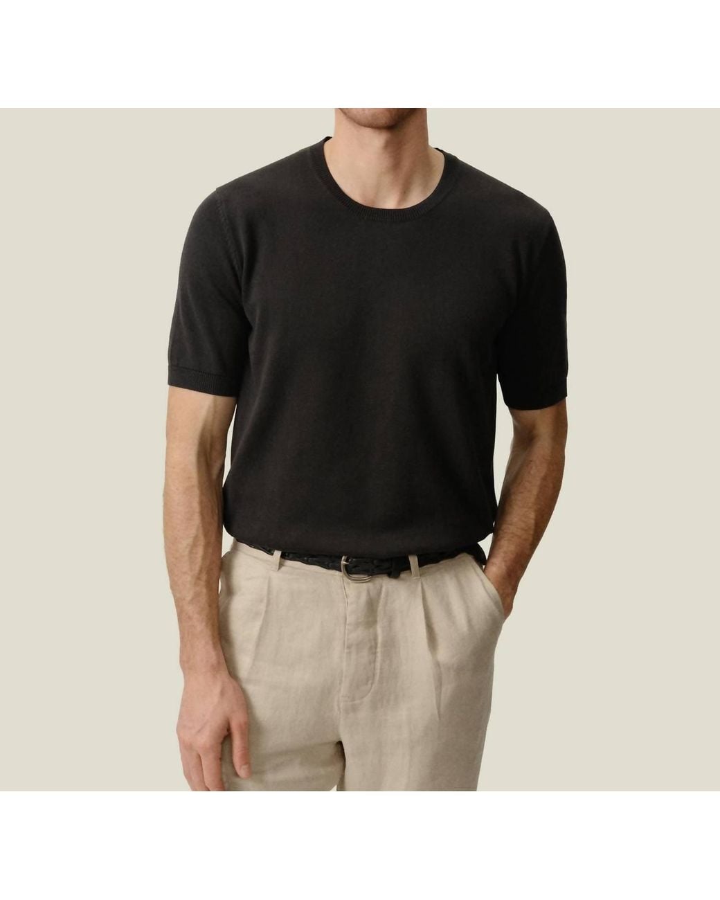 Alex Crane Black Lolo Sweater Tee for men