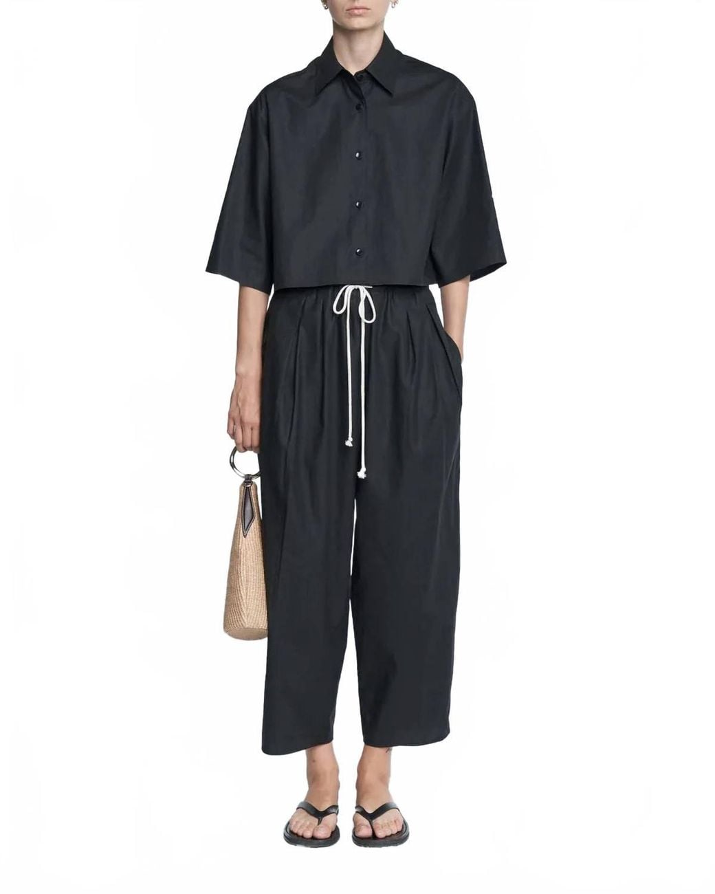 Maria McManus Black Balloon Drawstring Trouser