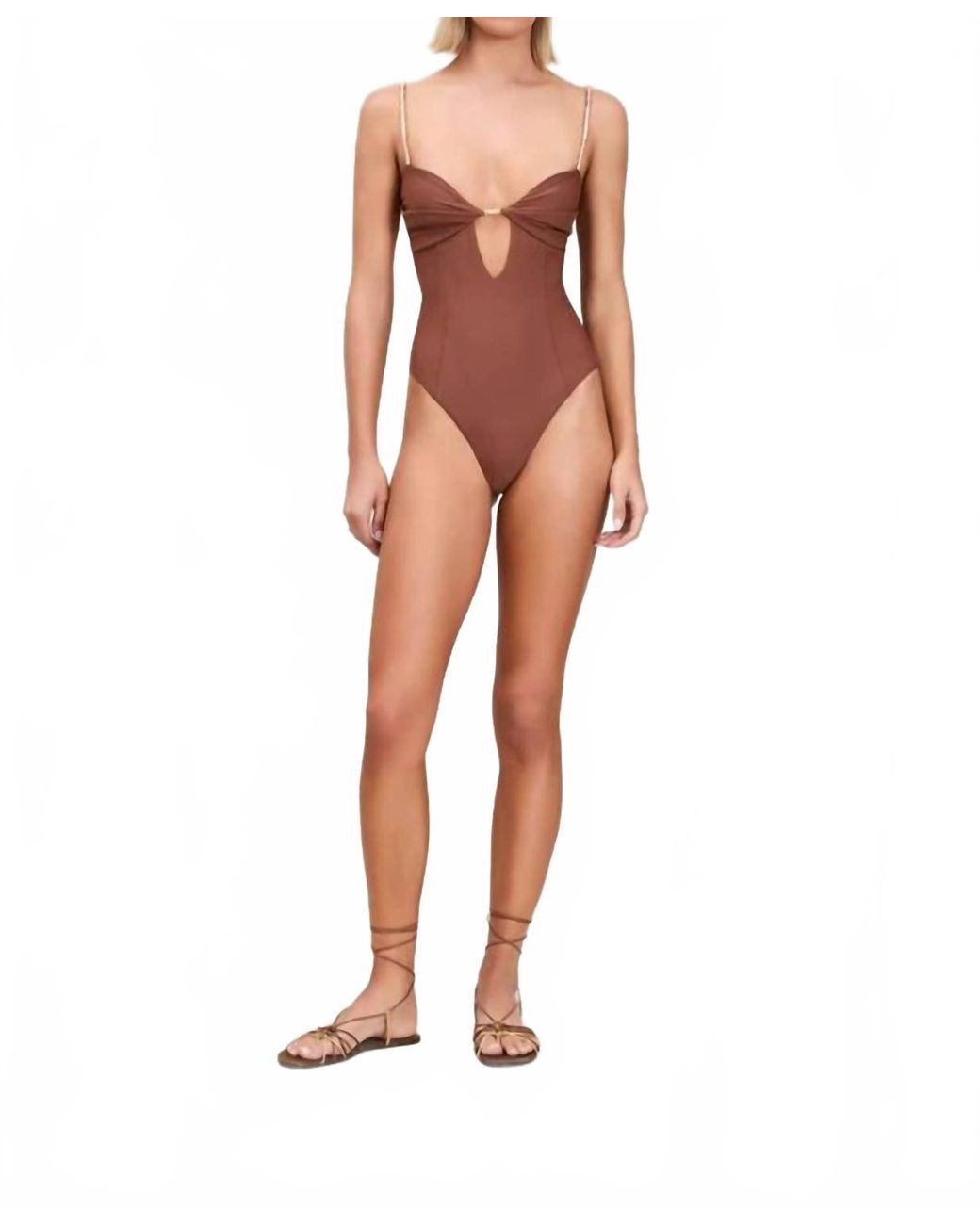Devon Windsor Brown Dawn Full-Piece Swimsuit