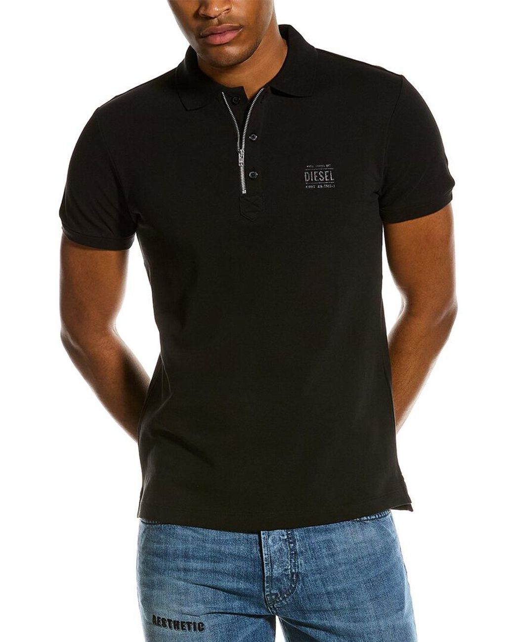 DIESEL Skatt Polo Shirt in Black for Men | Lyst