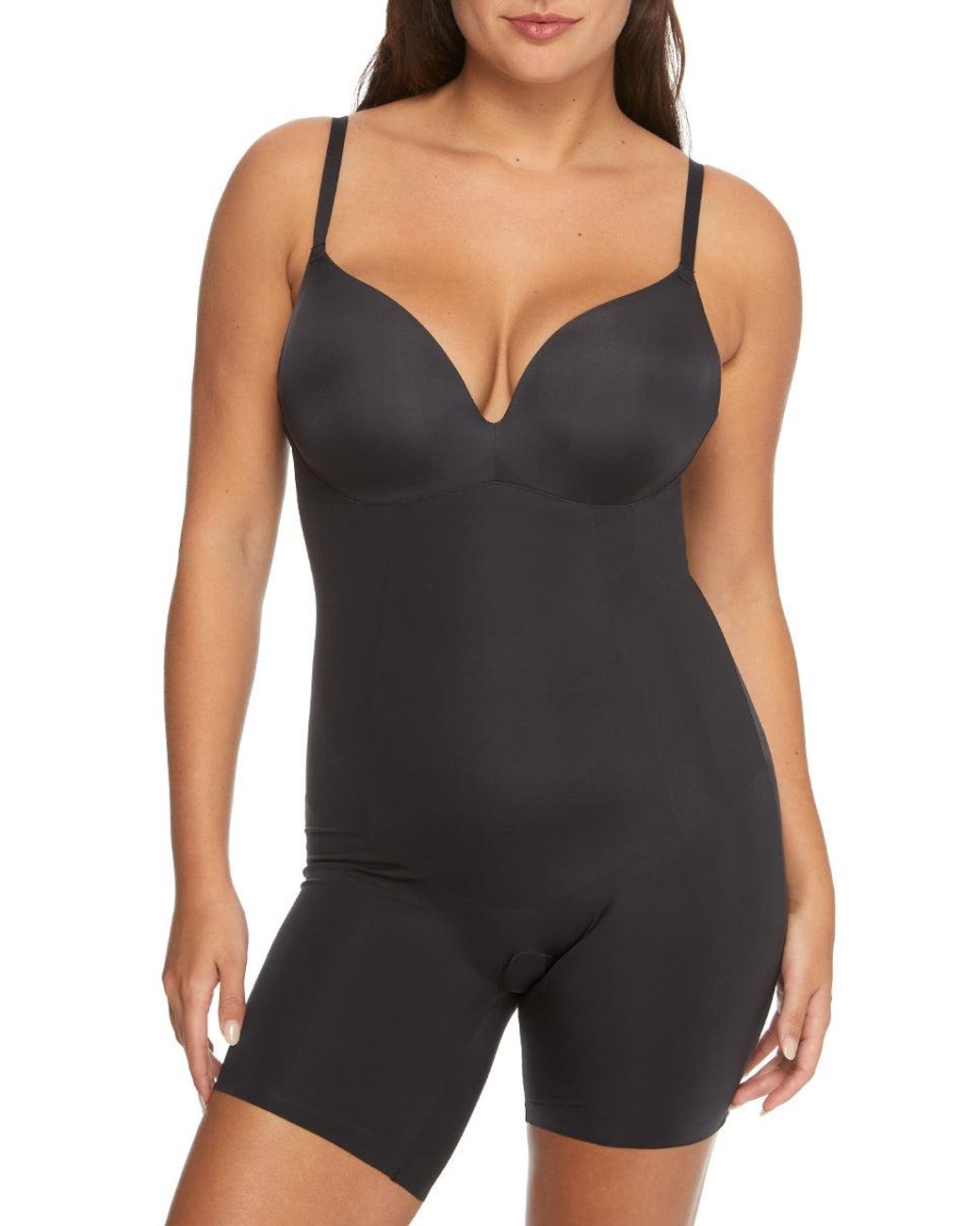 Maidenform All-in-one Firm Control Mid-thigh Shaper in Black