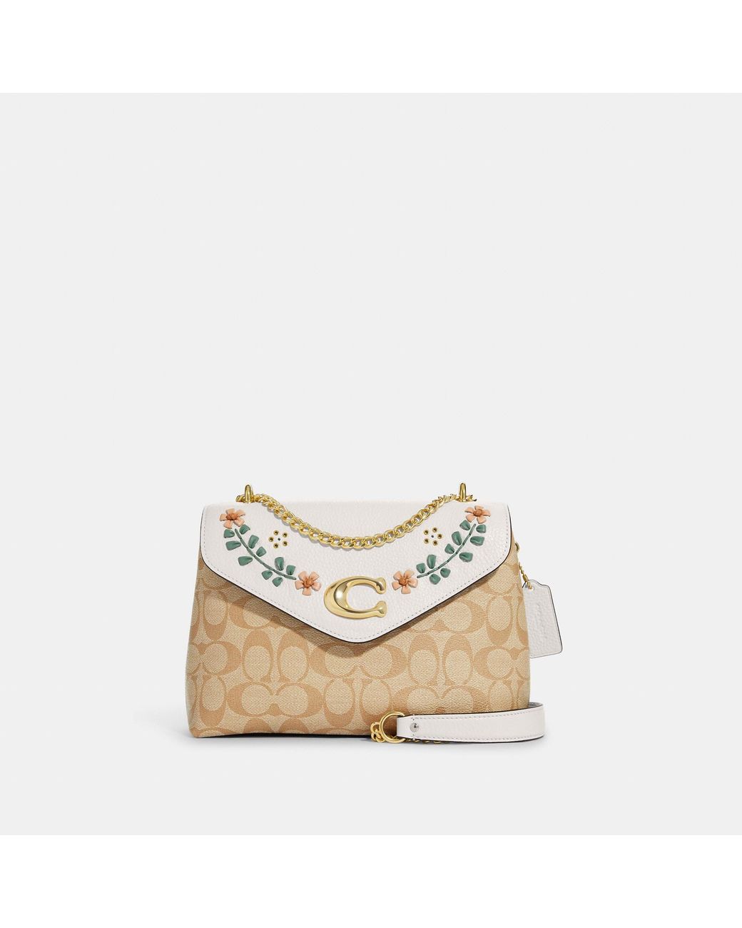 Coach Outlet Tammie Shoulder Bag In Signature Canvas With Floral Whipstitch Lyst