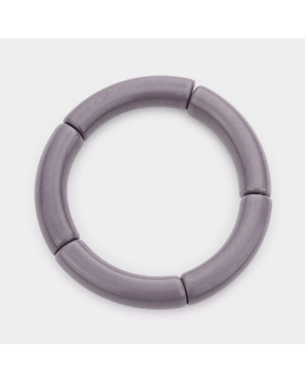 Fashnzfab Purple Solid Resin Stretch Bracelet