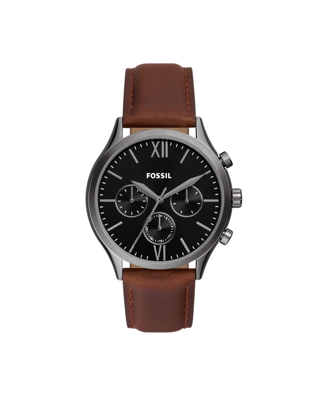Fossil Fenmore Multifunction Smoke Stainless Steel Watch in Black