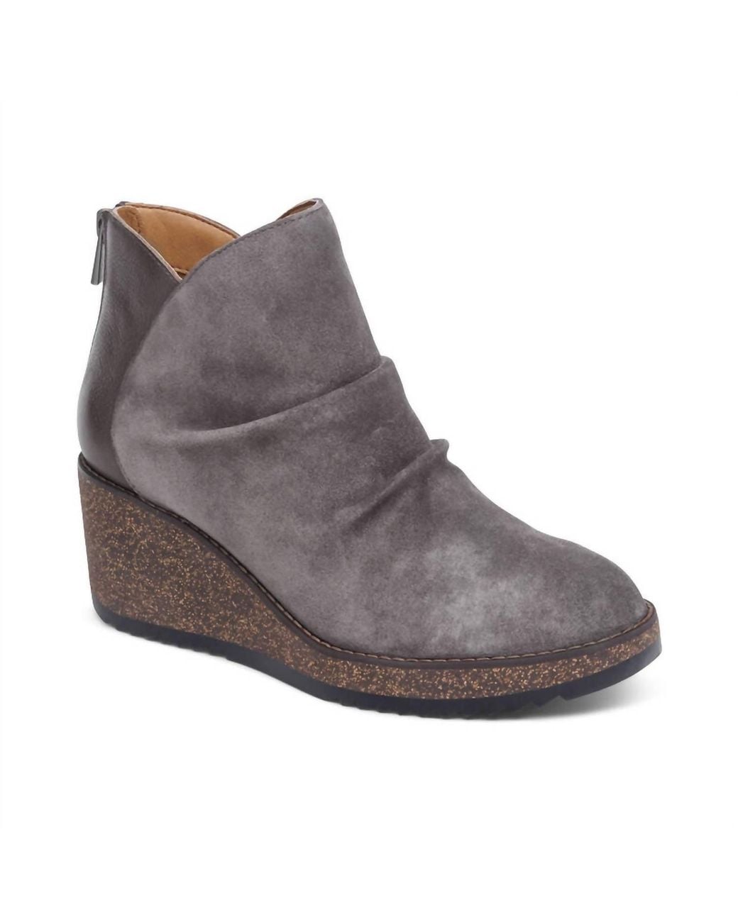 Aetrex Brown Kara Ankle Wedge Boot