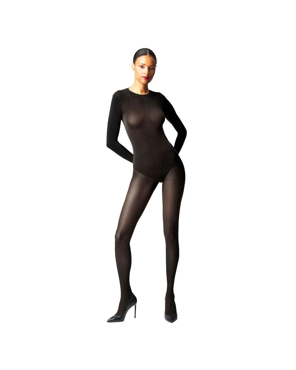 Wolford Black Crystal String Body