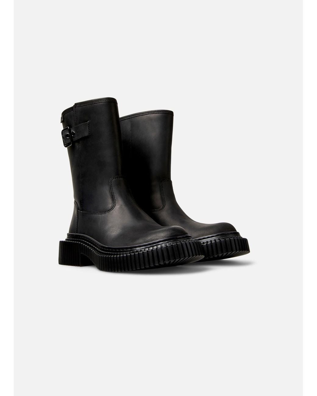Camper Black Pix Berlin Nubuck Leather Medium Boot