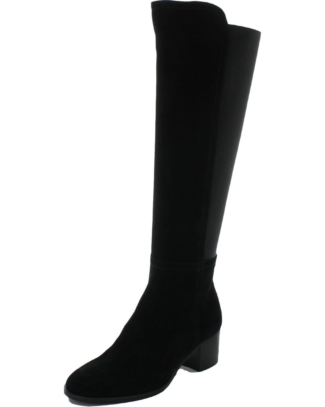 Aquatalia Nova Suede Weatherproof Kneehigh Boots in Black Lyst