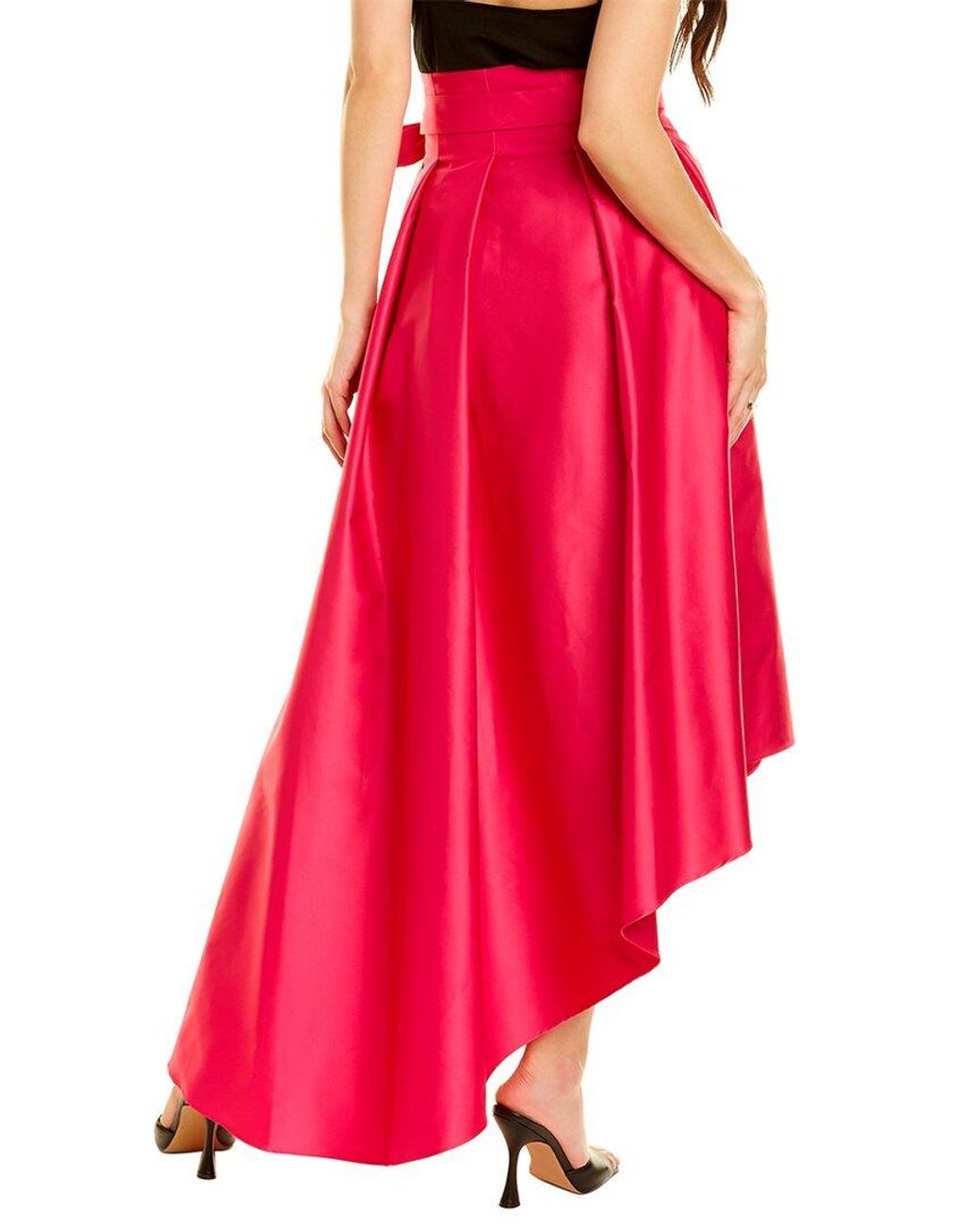 Halston Ames Duchess Satin Skirt in Pink | Lyst