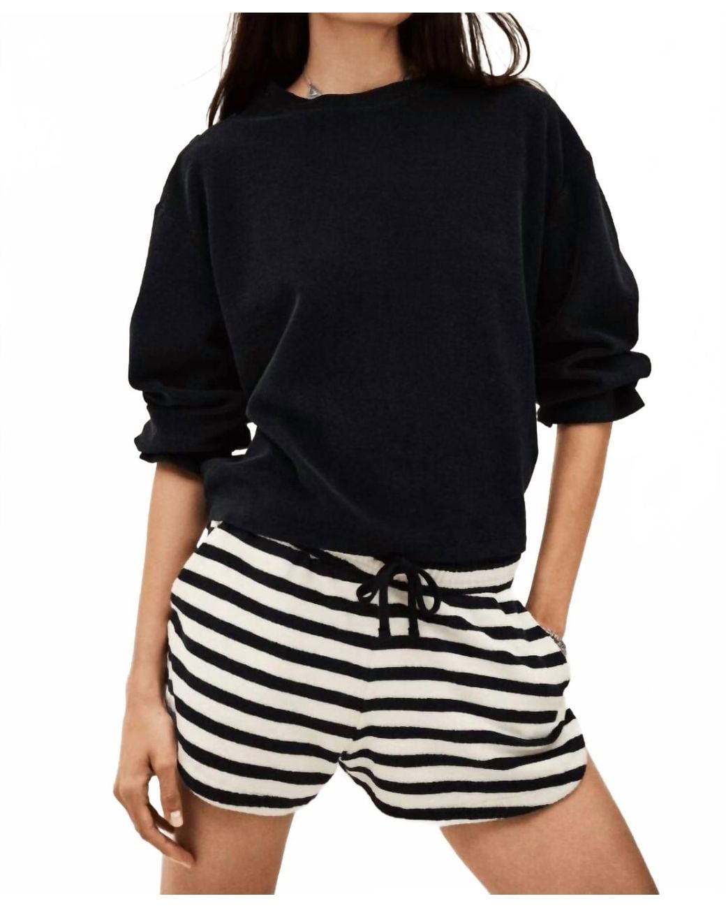 Ba&sh Black Finn Striped Short