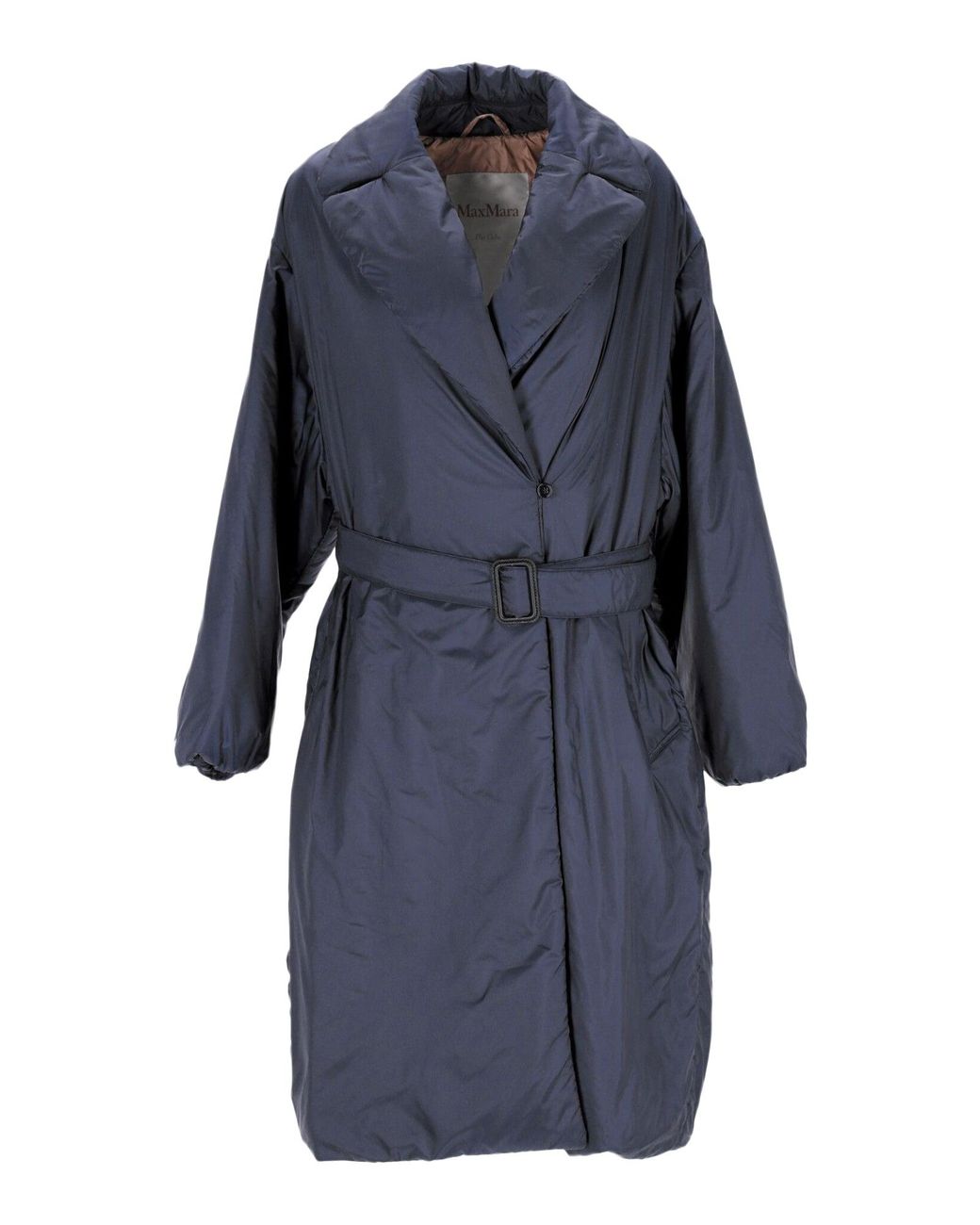 【Max Mara THE CUBE】The Cube belted twill coat Max Mara The Cube Belted Coat in Blue | Lyst