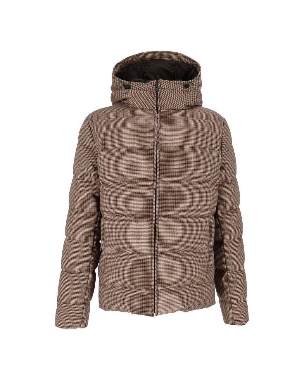 Fay Brown Padded Quilted Hooded Down Jacket