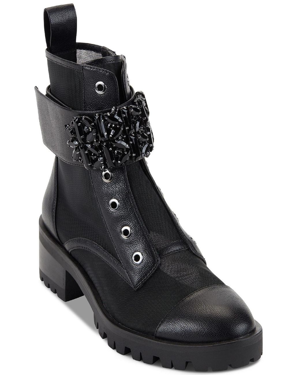 Karl Lagerfeld Pippa Lugged Sole Zipper Ankle Boots in Black | Lyst