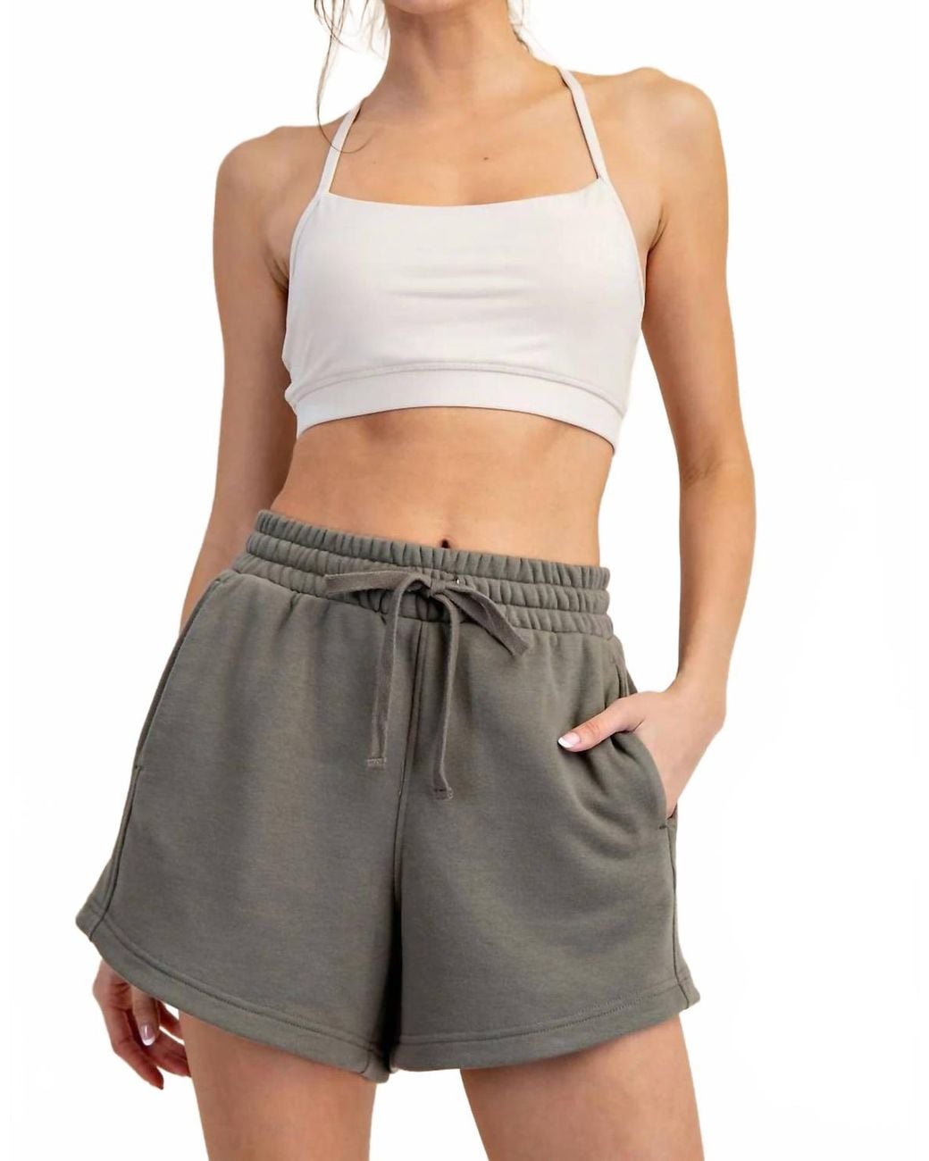 Rae Mode Gray French Terry Basic Shorts
