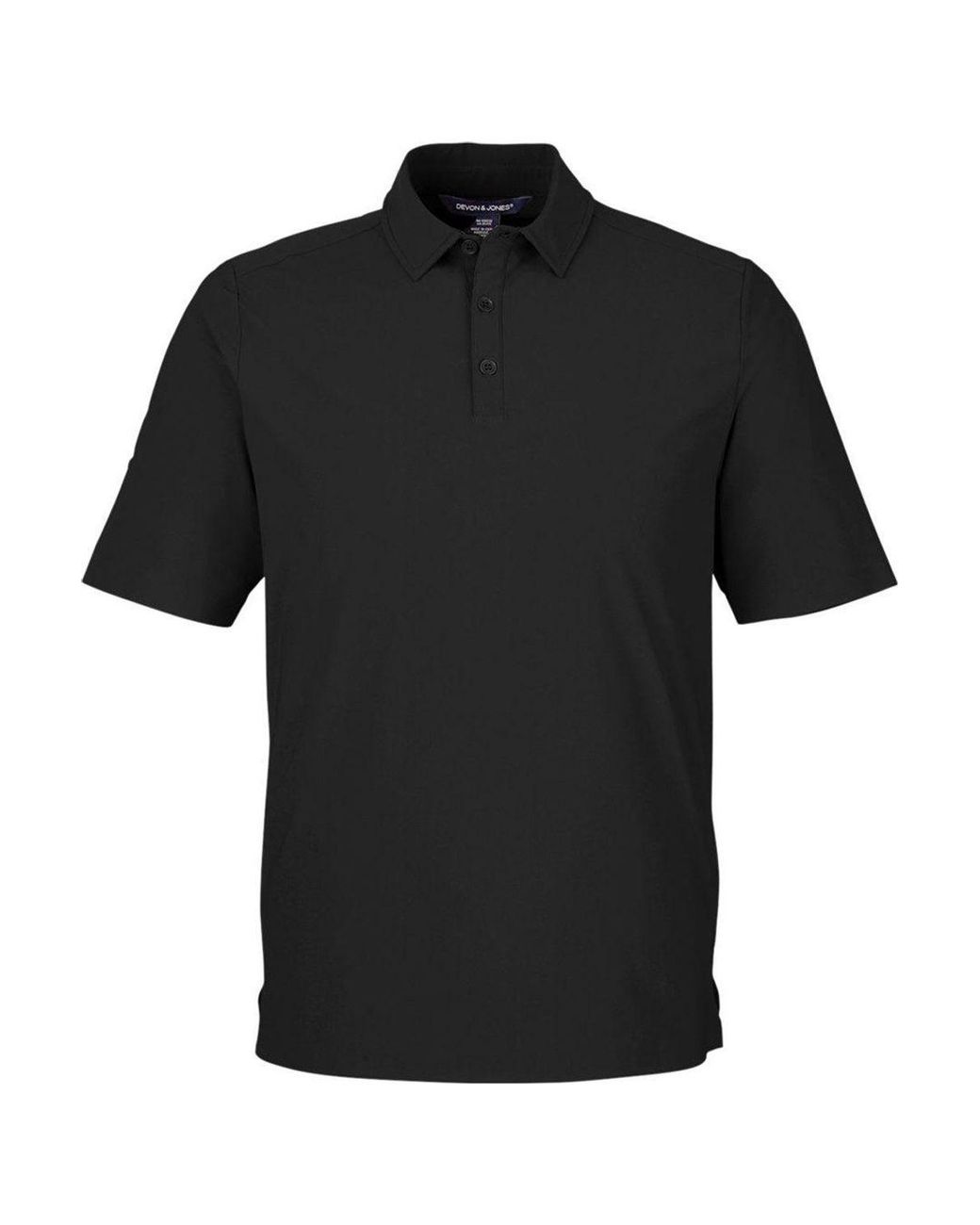 Devon & Jones Black Crownlux Performance Windsor Welded Polo for men