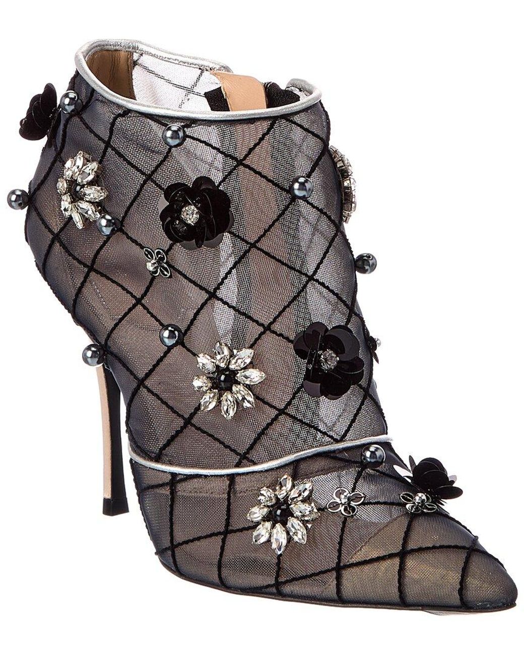 Roger Vivier Black Satin & Mesh Boot