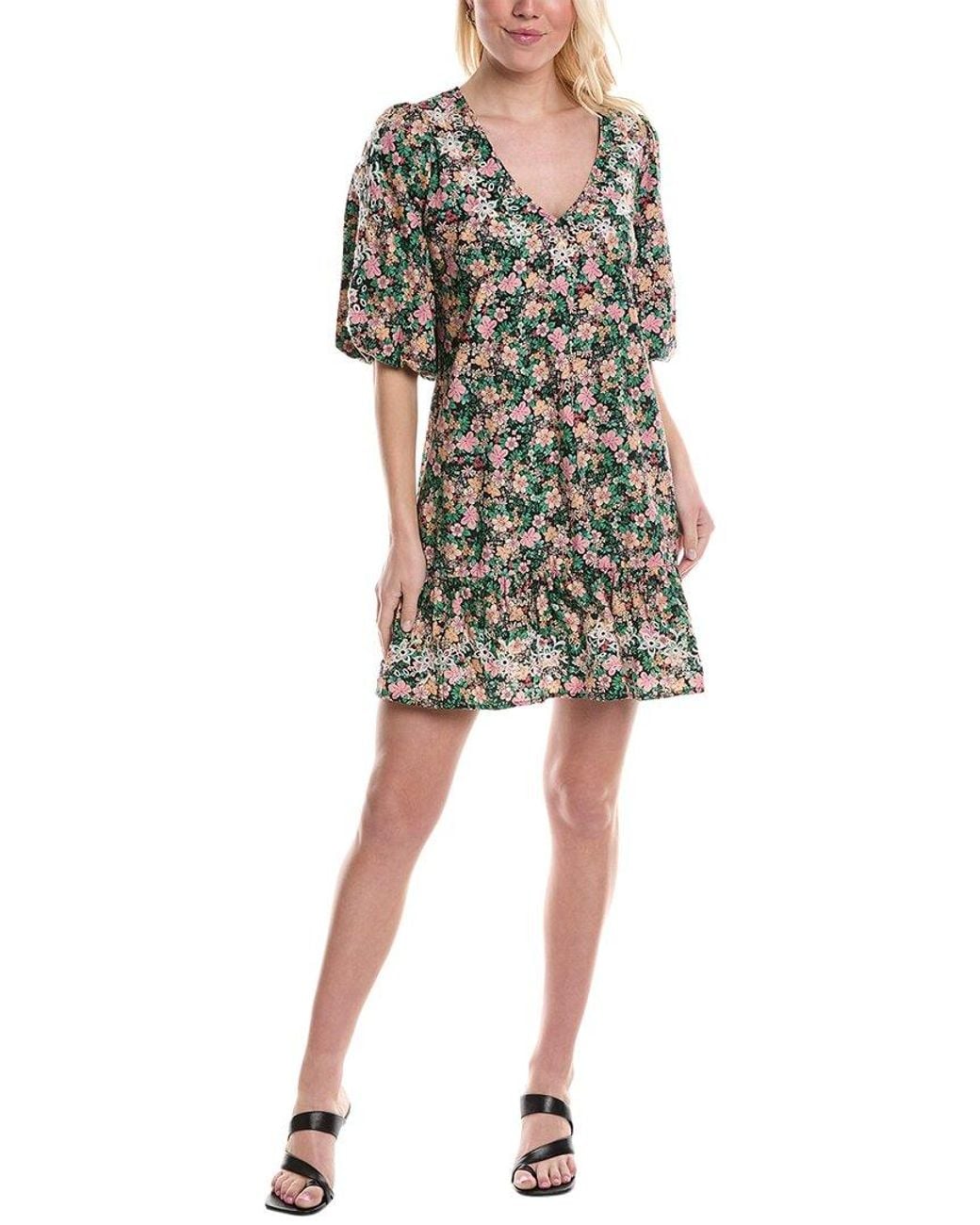 Johnny Was Rebakah Poplin Midi Dress in Black | Lyst