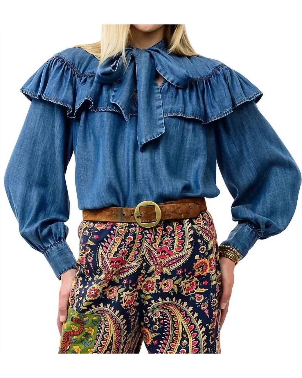 Ivy Jane Blue Denim Bow Top