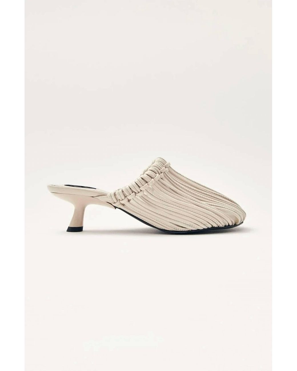 Alohas Natural Gleea Leather Mules