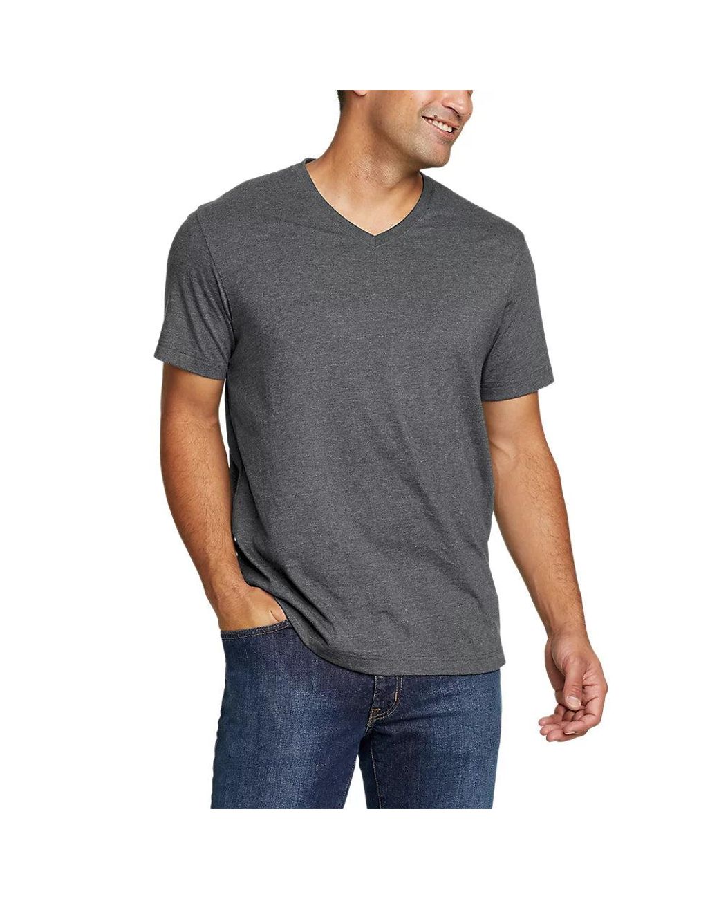 Eddie Bauer Legend Wash Short-sleeve V-neck T-shirt in Gray for Men | Lyst