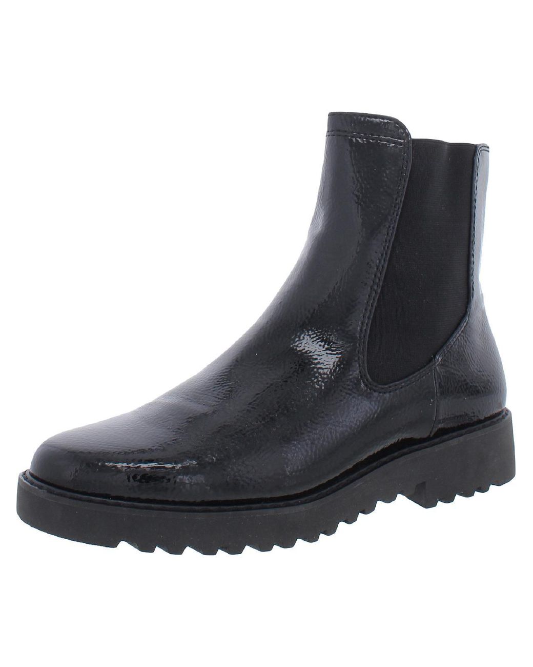 Franco Sarto Patent Ankle Ankle Boots in Black | Lyst