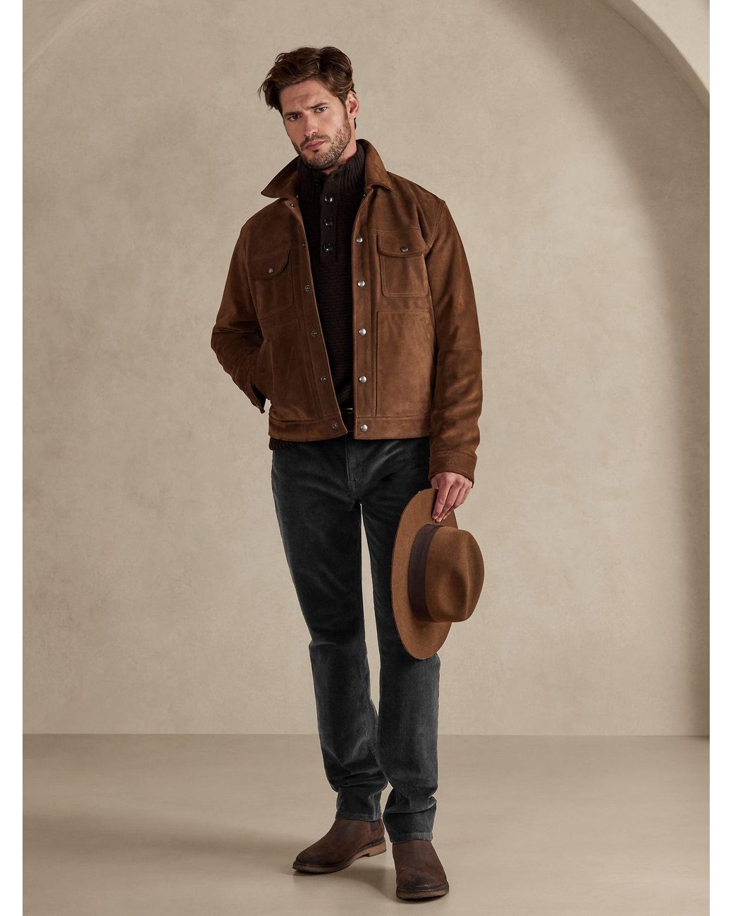 Banana Republic Slim Traveler Corduroy Pant in Natural for Men Lyst