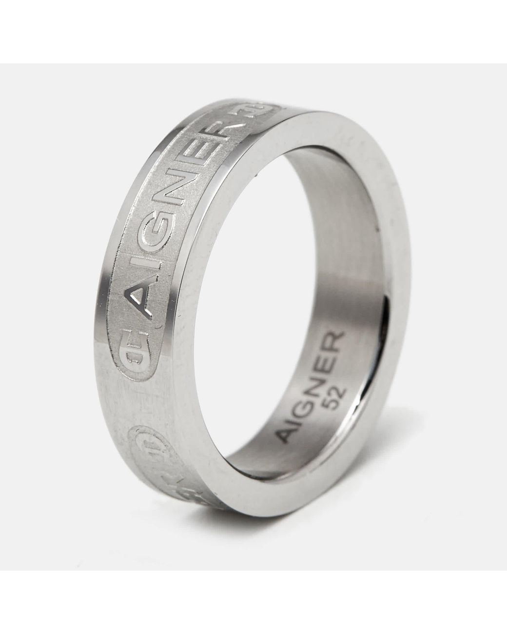 Aigner Metallic Logo Tone Ring
