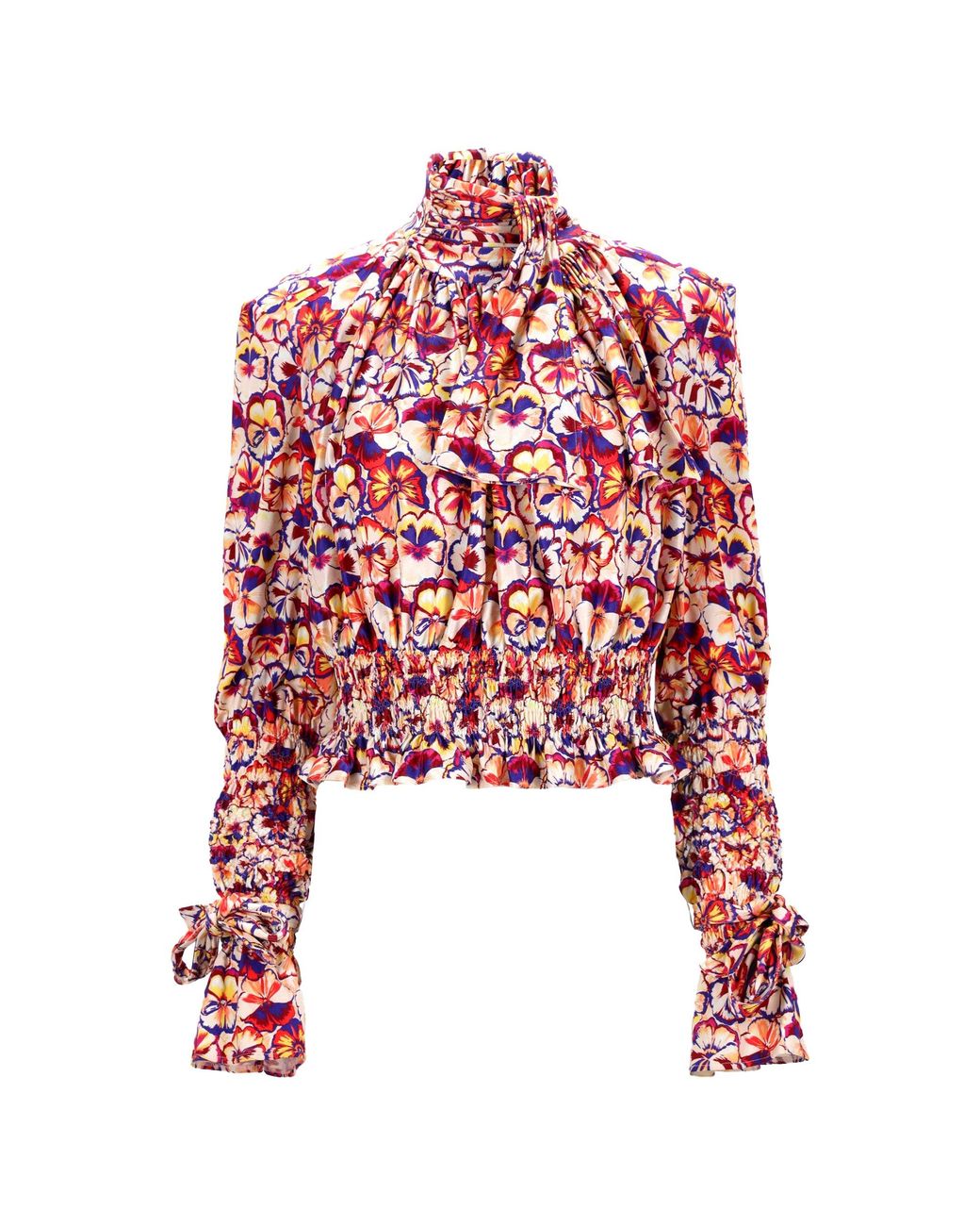 Rabanne Red Printed Turtleneck Blouse