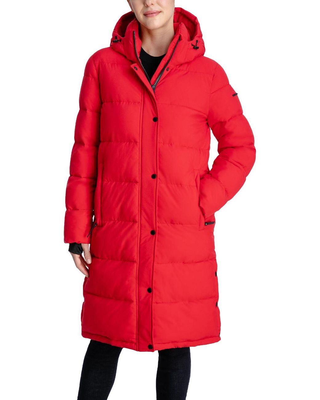 BCBGeneration Puffer Anorak Quilted Coat in Red | Lyst
