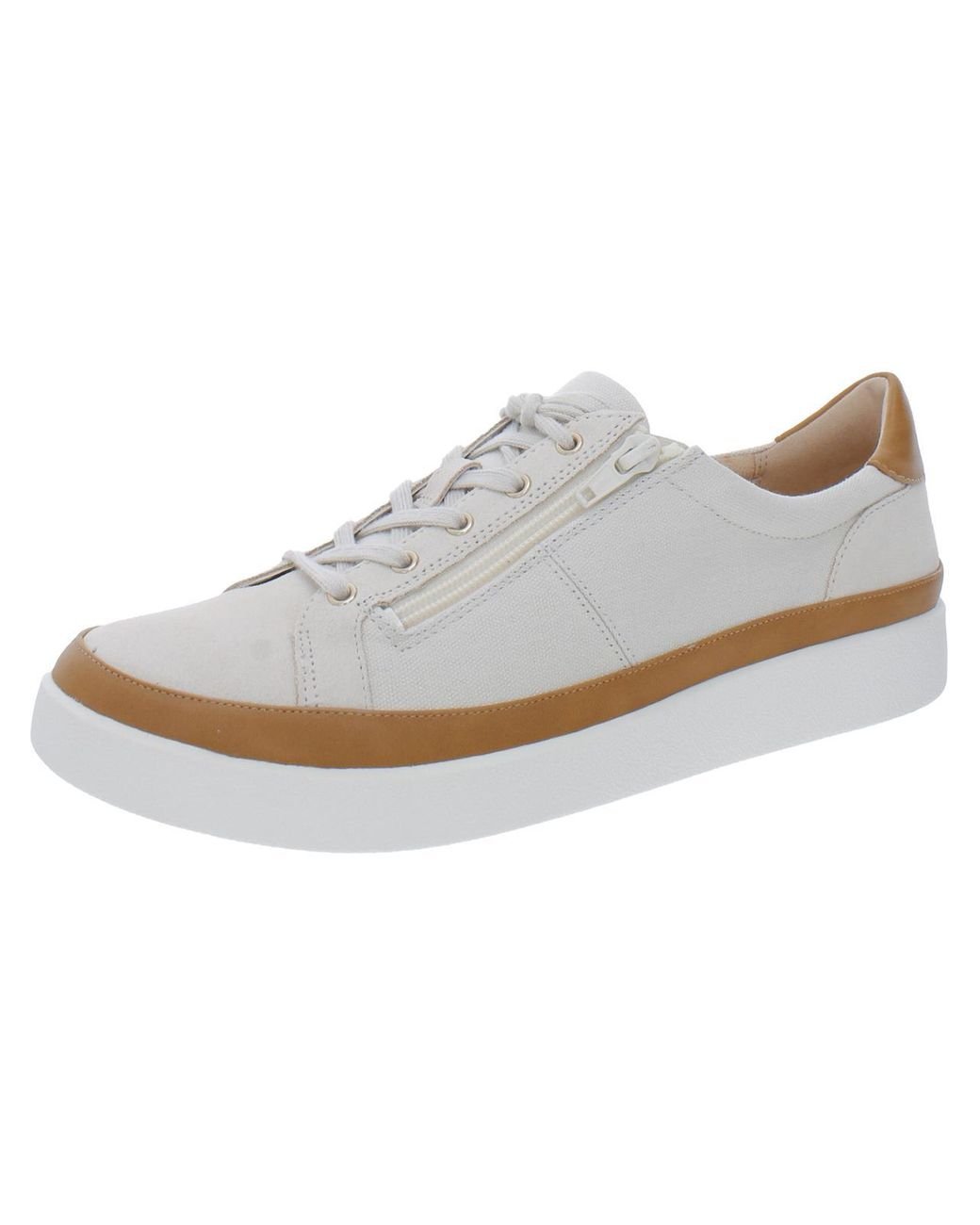 Vionic Mayra Zipper Suede Casual And Fashion Sneakers in White | Lyst