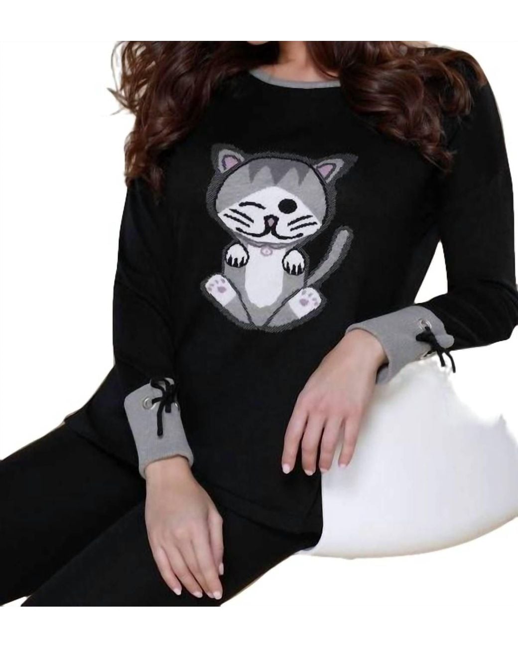 Angel Black Kitty Paws Pullover