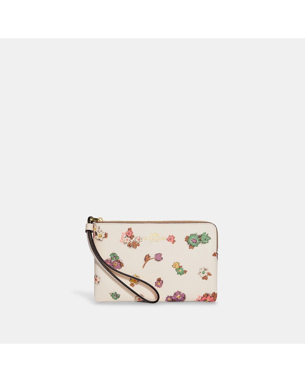 Coach Outlet Corner Zip Wristlet With Spaced Floral Field Print Lyst