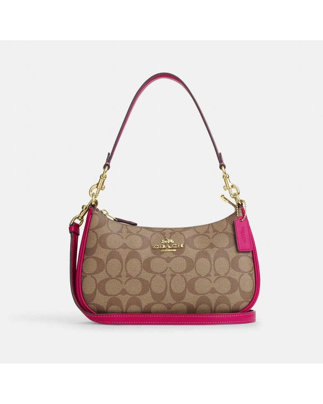 Coach Outlet Teri Shoulder Bag In Signature Canvas in Pink Lyst