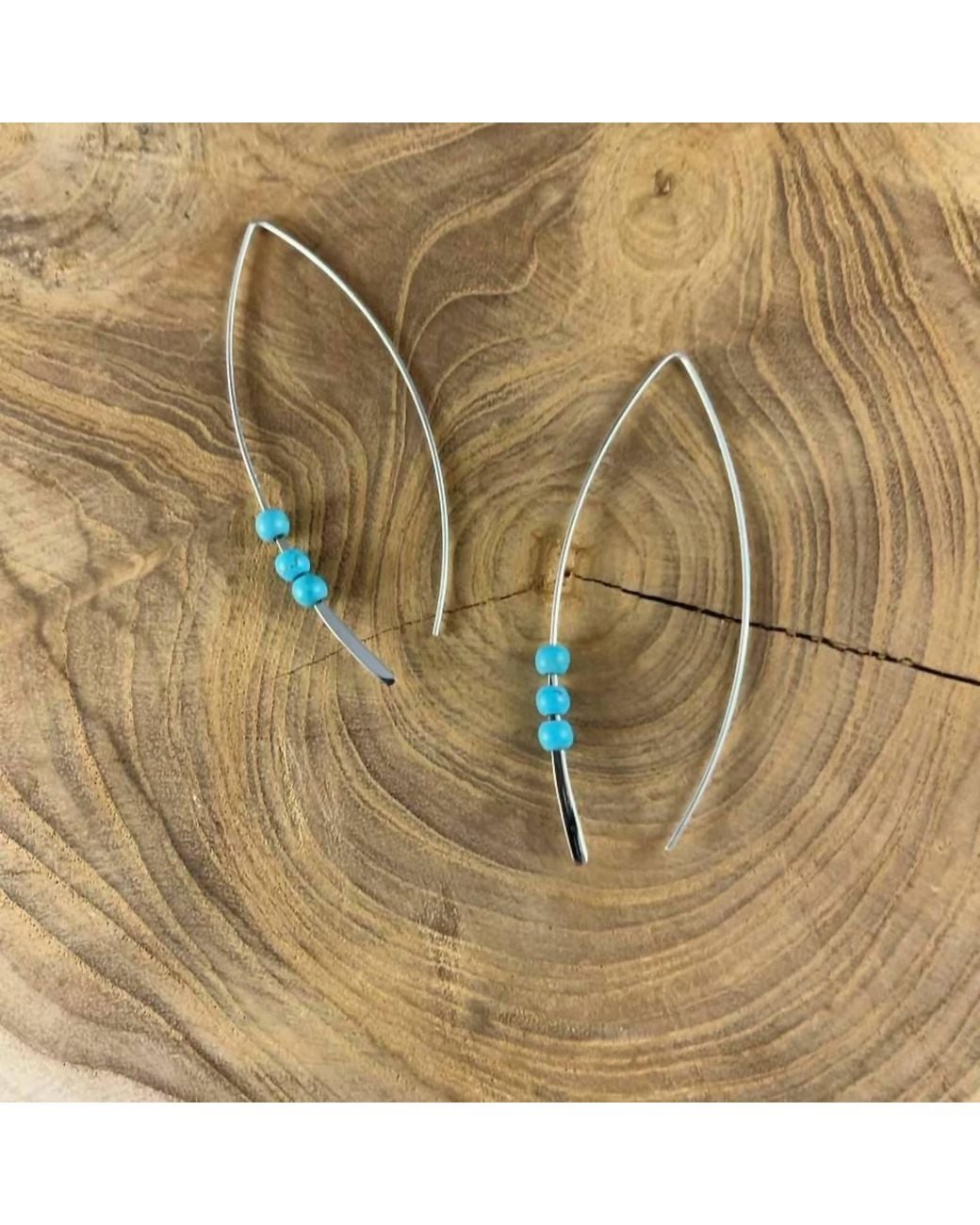 BOHO SOL Natural Large Three-Stone Threader Earrings