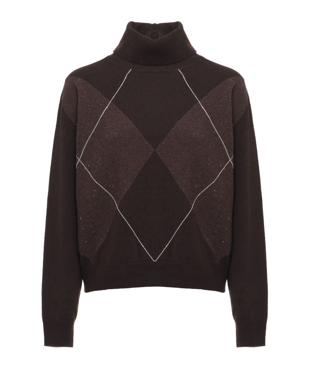 Peserico Black Structured Wool Blend Sweater With Geometric Pattern