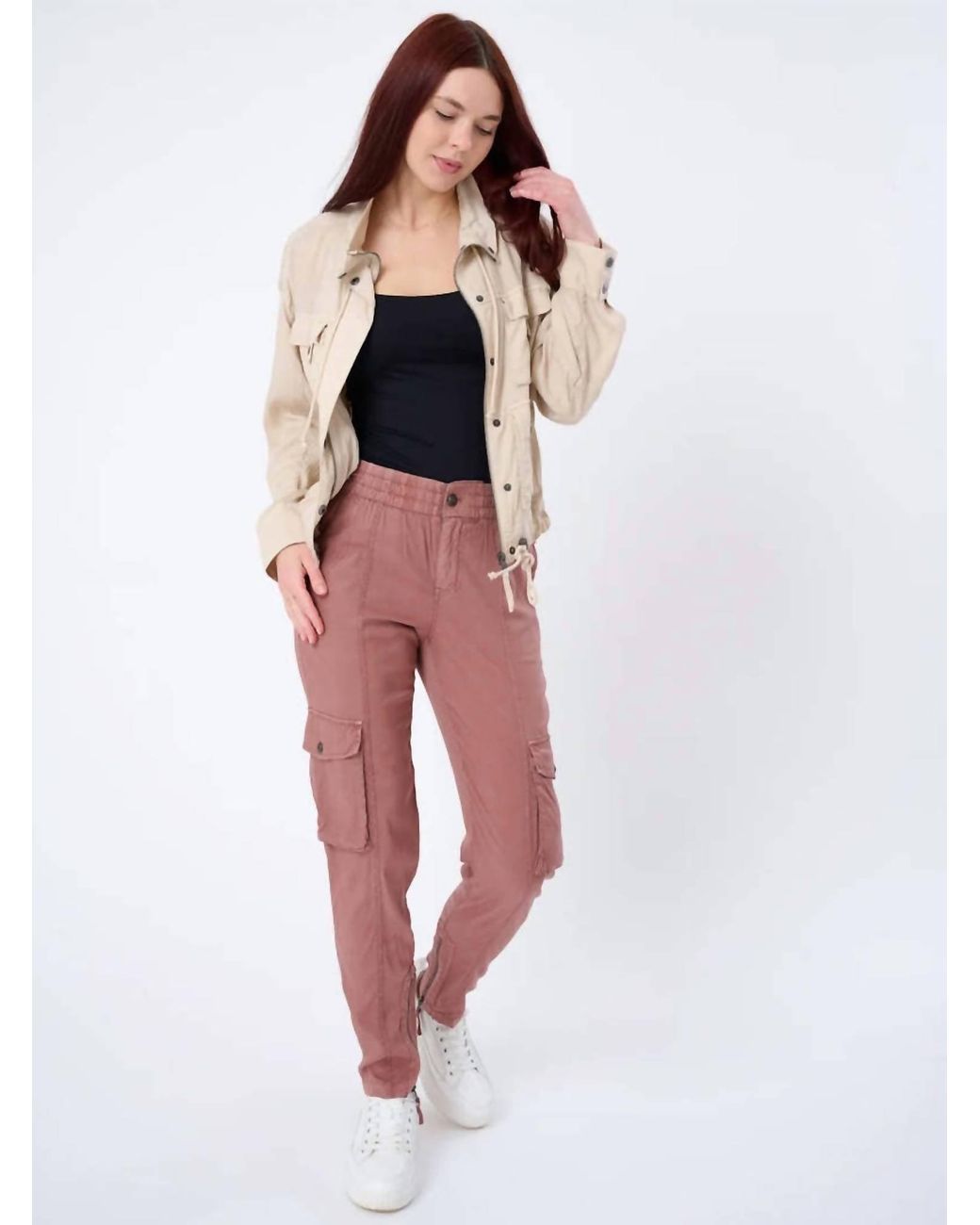 Marrakech Red Roqua Stretch Cargo Pants