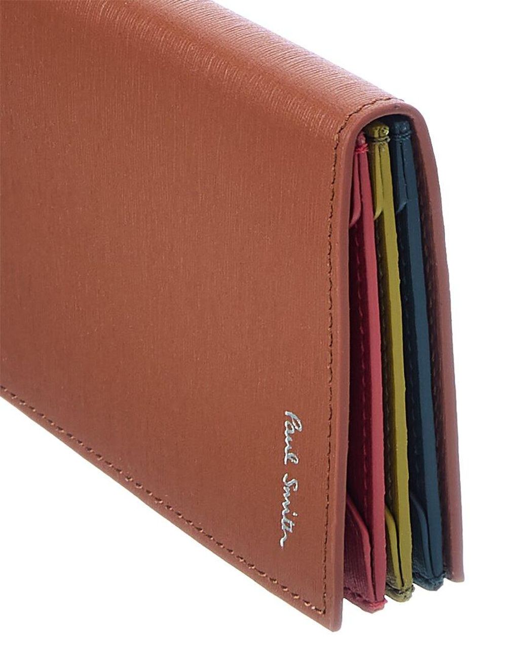 Paul Smith Wallet Leather Card Holder in Orange for Men | Lyst