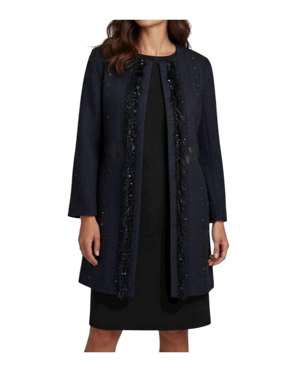 Talbot Runhof Black Sparkle Tassel Jacket